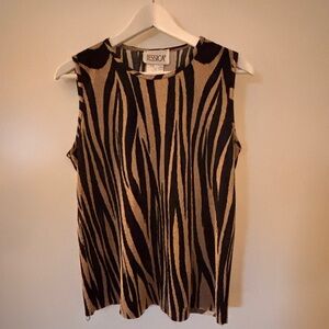 Vintage Tiger/Zebra Print Sleeveless Top Large